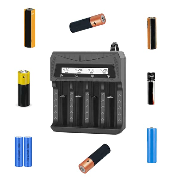 USB 18650 Batterioplader LCD-display til 1.2v-3.7v Dobbelt/Triple A Batteri