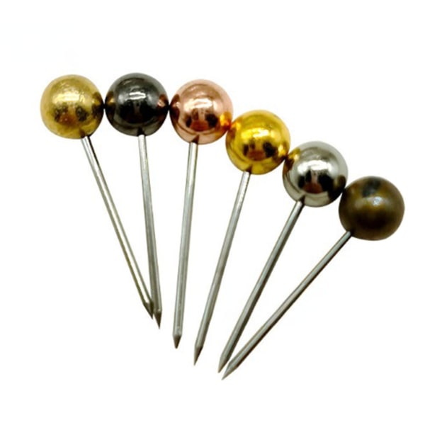 480/500 stycken Kulformade trycknålar Metalliska nålar Kartnålar för korkbräda, metalliska sömnadsnålar för tygsömnad Black gold
