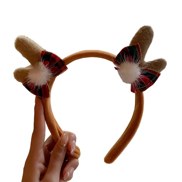 Bowknot Renhorn Form Hårbåge Kvinna Jul Cosplay Kostym Prop
