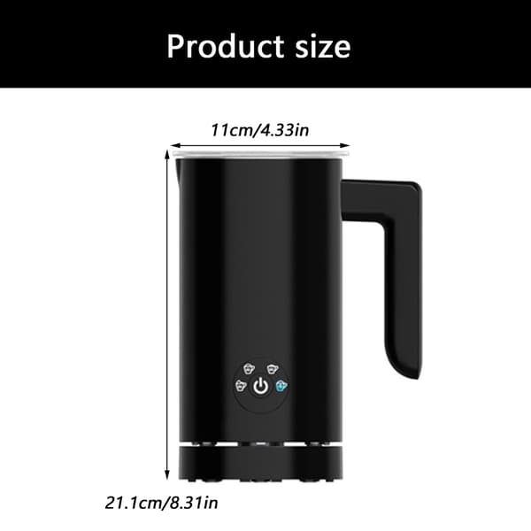 500W Elektrisk Mælkeskummer Rustfrit Stål Kaffeskummer Kaffepisker
