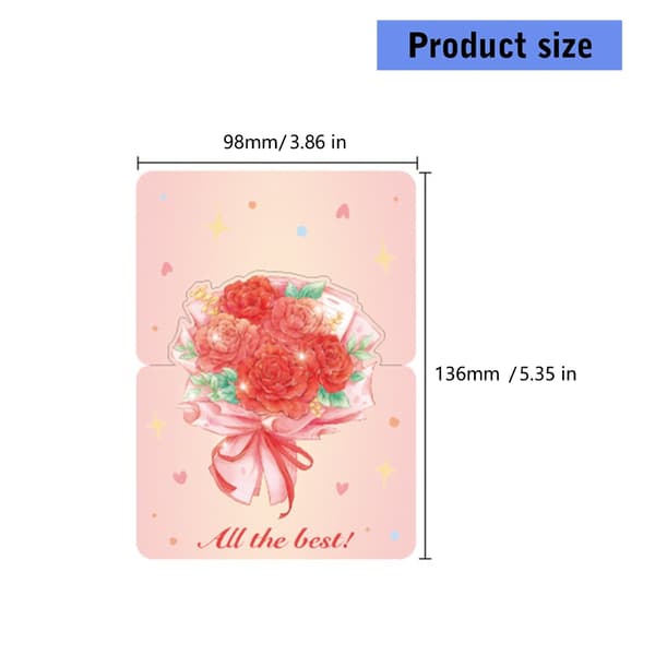 8 stykker små blomstertema-lykønskningskort foldbare notekort til mor veninde