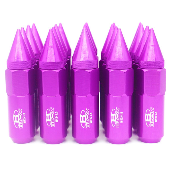 20 stk. Spike-Hjulmøtrikker M12X1.25 / M12X1.5 Fælge Hjulmøtrik Hjul Tilbehør Purple 1.25