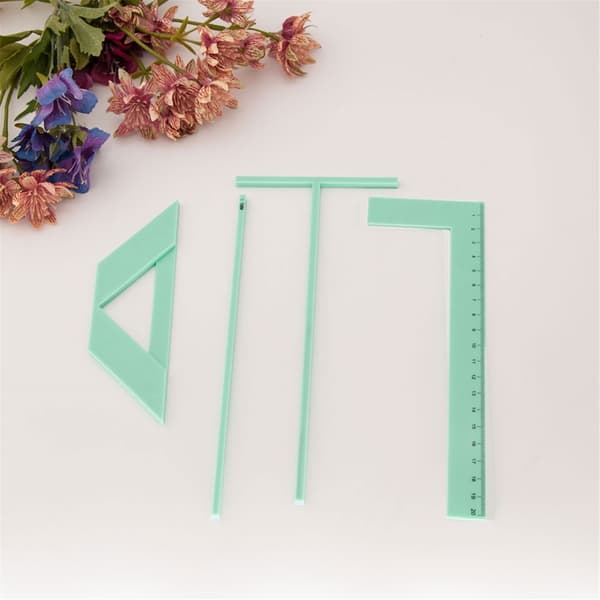 Scrapbooking Bogbinding Linealsæt Inkluderer L-lineal, T-lineal, Afstandsguide