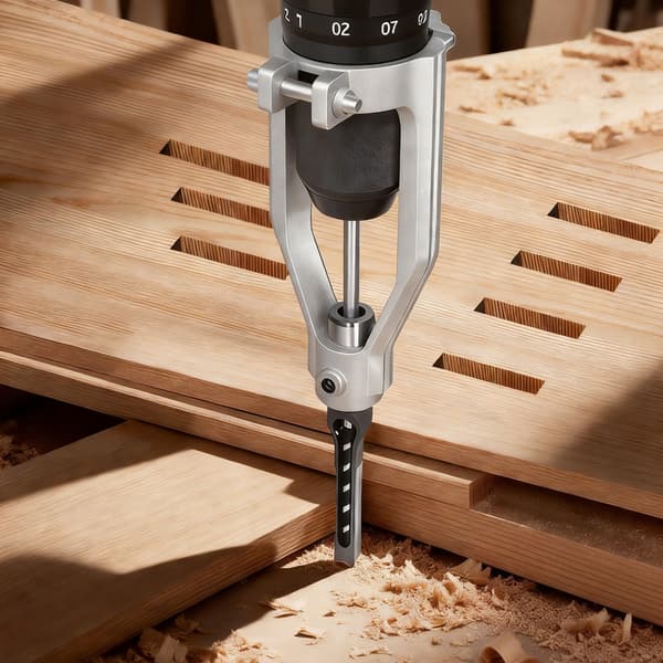 Firkantet borepatronadapter til borepresse med dobbelt anvendelse til notfræsning