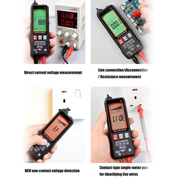 Automatisk Mini Multimeter Spænding Strøm Modstand Kapacitans Tester Værktøj