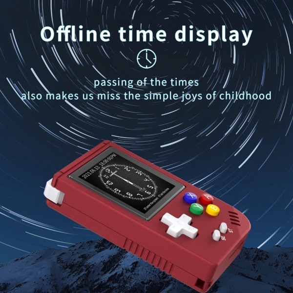 Mini handhållen spelkonsol 1,54 tum vintage videospelskonsoler Bärbar uppladdningsbar hifi-högtalare för barn Red - 128GB