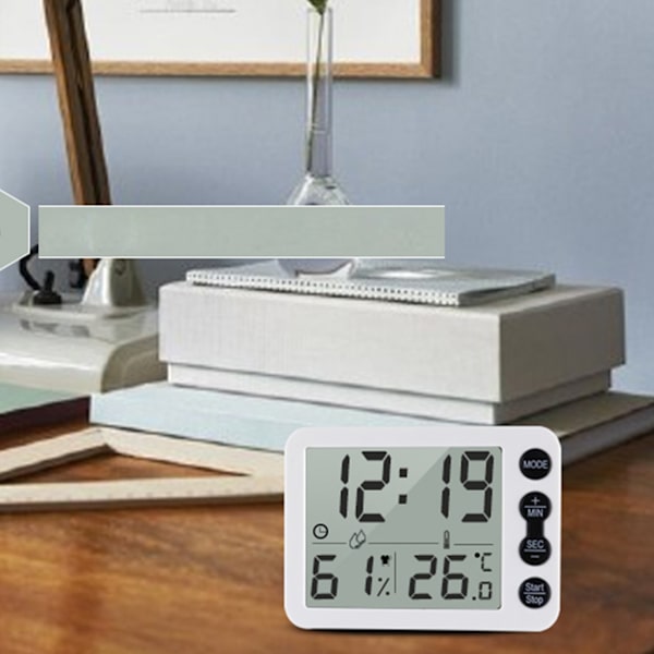 Digital Termometer Hygrometer Väckarklocka Timer Temperatur Luftfuktighetsmätare