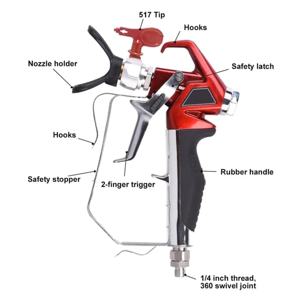 Ergonomisk Airless Sprøjte Tilbehør 500+ Timer 517 Dyse