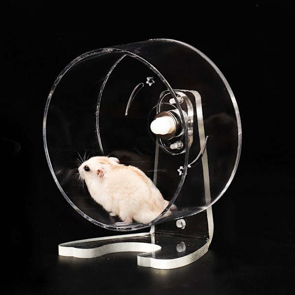 Transparent akryl hamster löpning träningshjul ekorre chinchilla roterbar racing löpband Hedgehog träningsleksak 17CM