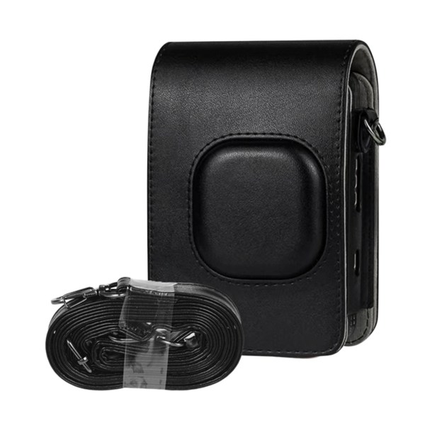 Cover för Mini LiPlay PU-läderskydd med axelrem Kamerahållare Dammtät case Literary brown