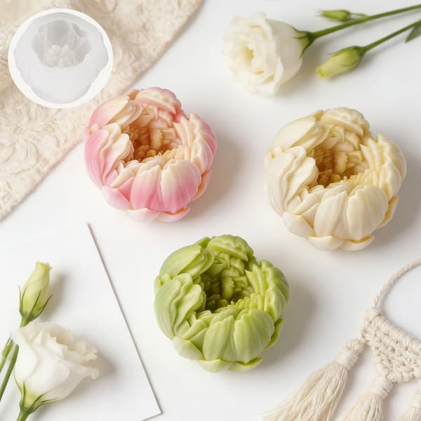 Prægning Blomster Silikoneforme Sæbefremstillingsform til Håndlavet Lys Sæbe
