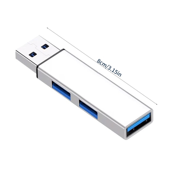 Multiport USB Splitter USB3.0 Hub Multi USB Port Expander för power Silver - USB interface