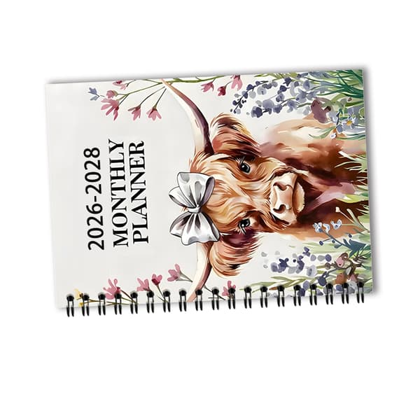 2026-2028 Twin Coil Binding Planner Notesbog 36 Måneders Daglig Månedlig Planlægger
