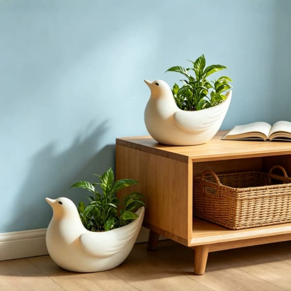 Fugl silikonform for DIY blomsterpotter og håndverk