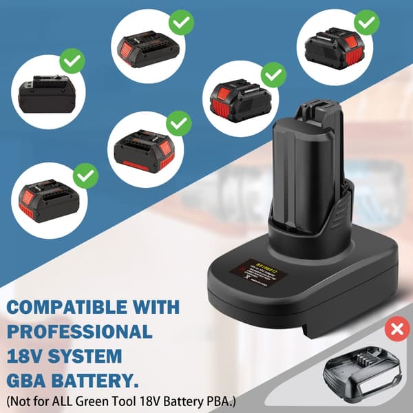 Multifunksjonell 18V til 12V batteriadapter ideell for hjemmereparasjoner