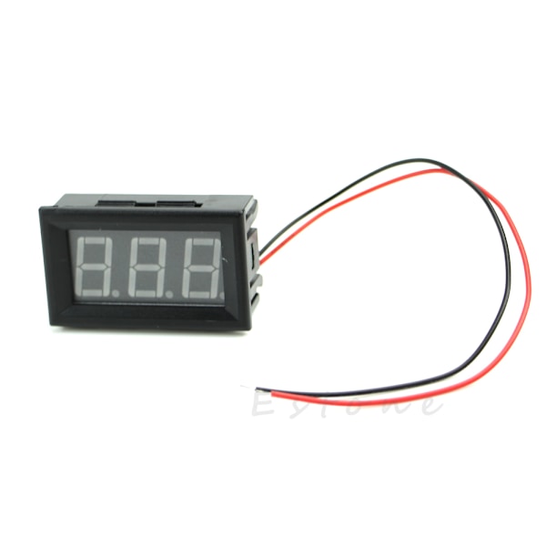 Mini til DC 5-120V Voltmeter LED Panel 3-Digital Display Spændingsmåler 2-leder