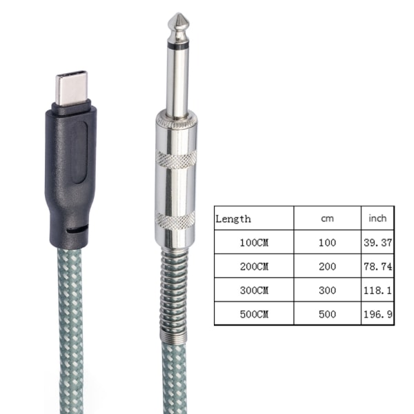 USB C till 6,35 mm-kabel för mikrofonförstärkare hemmabiotyp C till 6,35 mm 5m