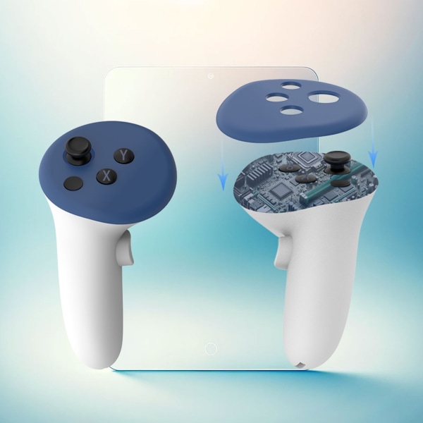 1Set VR Games Shooting Protective Cover för Quest3 VR vänster och höger Blue