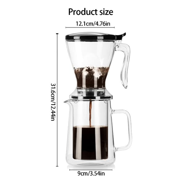 Elegant 650ML kaffedroppare och glaskaraffset för kaffeentusiaster present