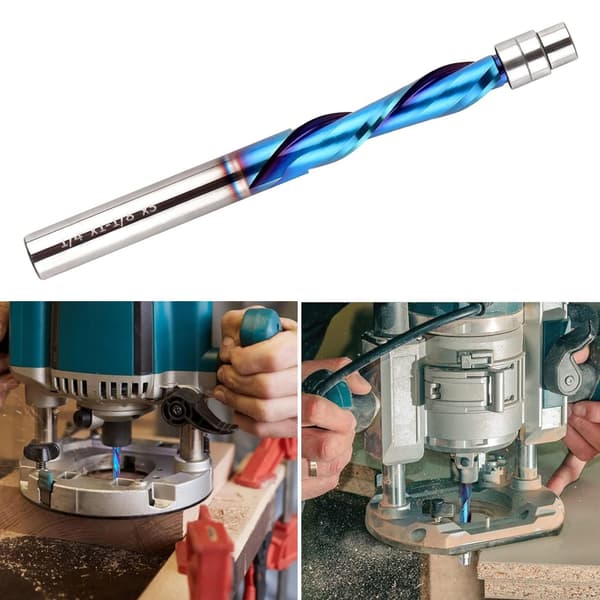 Spiral Overfræser Trimmer Bit Træbearbejdning Trimmer Bit 1/4\" Skafter 3\" Længde