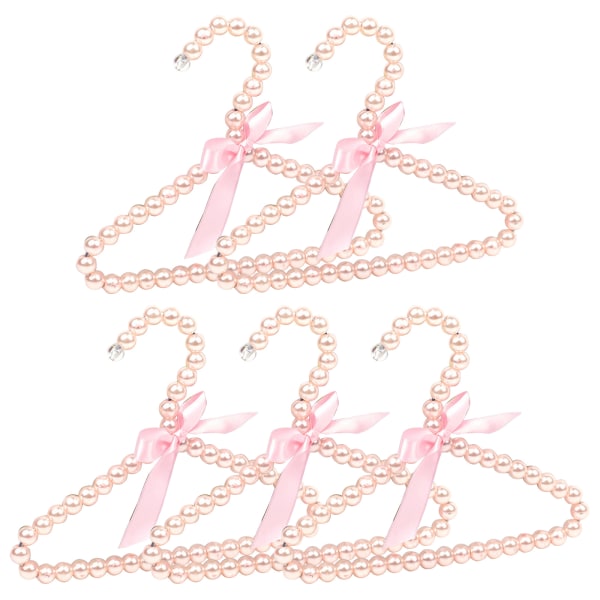 5 st/ set Baby för klädesplagg Barn Pet Plast Pearl Dukställ Minigalgar Pink