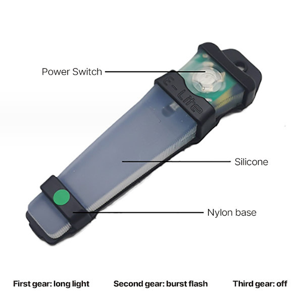 Hjelm Blinklys Overlevelses Blinklys Personlige Identifikationsmarkør Lys Black shell Green light