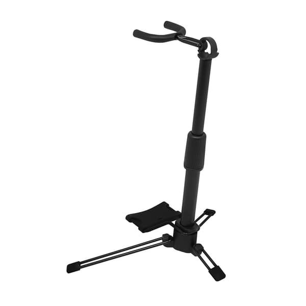 Bærbart Tenorsaksofonstativ Sammenleggbart Metall Svart Tripod Instrumentstativ