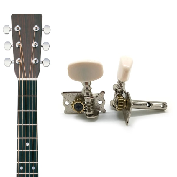 6 stk/pakke 3L 3R Gitarstrengs Tuning Pegs Tuner Maskinhoder Knapper Tuning Nøkler