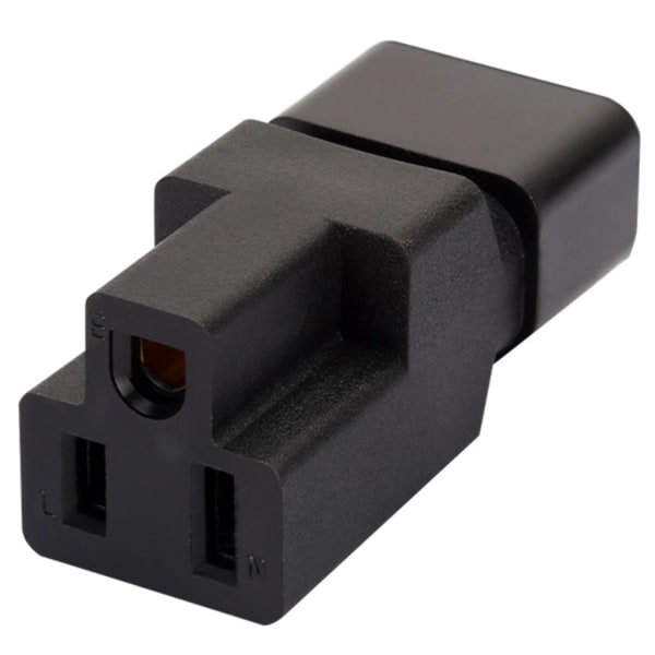 IEC320 C14 til Nema 5-15R/IEC320-C5/C7 Down Bend Strømadapter Sokkel Adapter Hann til Hunn Strømkontakt Adapter