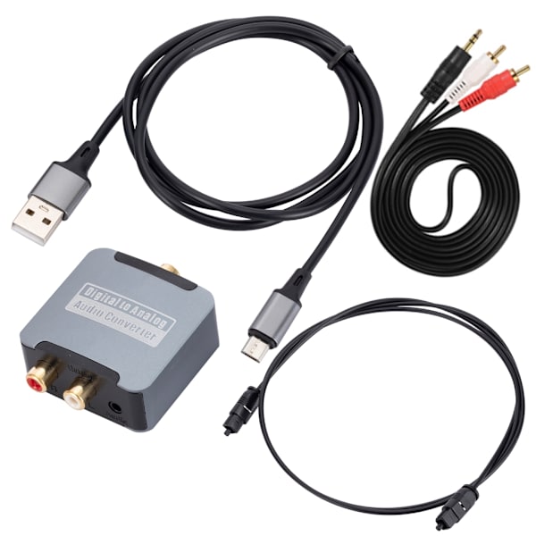 Analog til digital lydkonverterkabelsæt USB-opladning SPDIF koaksialkonverter-adapter-værtssæt