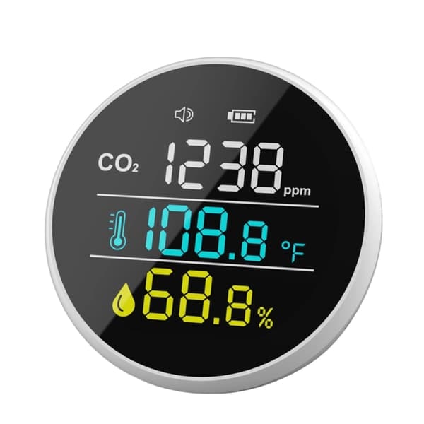 Väggmonterad CO2-mätare för hemmakontor med trefärgad ljusdisplay