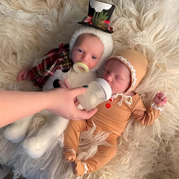 Nyfödd set med jultema Baby Jumpsuit med hatt Andas spädbarnsdräkter Overall Rekvisita Tillbehör