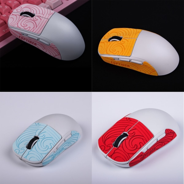 Handgjorda halkfria Sug Svett Mus Skin Mus Skridskor för PulsarX2 Mini Mouse självhäftande anti-halk grepptejp Pink