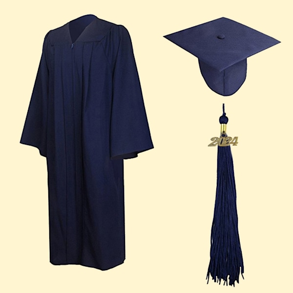 Gradueringskåpe med dusksett Gradueringskjoler Luer Dusker Sett Kvinner Mann Red 45