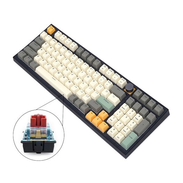 GK980 98 Näppäimet RGB Nuppi Ohjaus Gaming Hot Swap Mekaaninen Switch Gamer Näppäimistöt Gateron Glacier Switch
