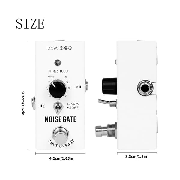 Effektpedal Aluminiumlegering Noise Gate Elektrisk Gitarpedal Støyundertrykker
