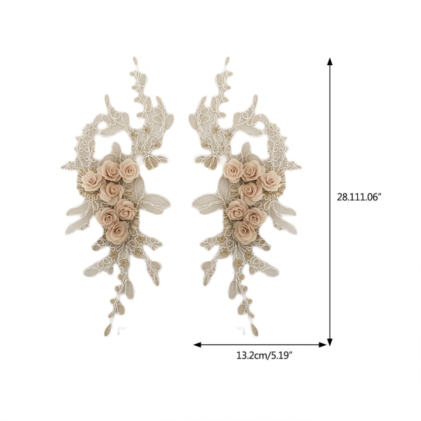 2st tyg 3D färgglada blommor spetsar sömnad Applikation krage DIY Craft halsringning