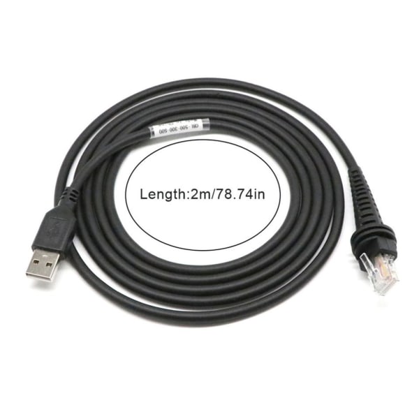 USB -kabel Rak 2m Svart Original CBL-500-300-S00 För Honeywell 1900g Hyperion 1300g Xenon 1200g