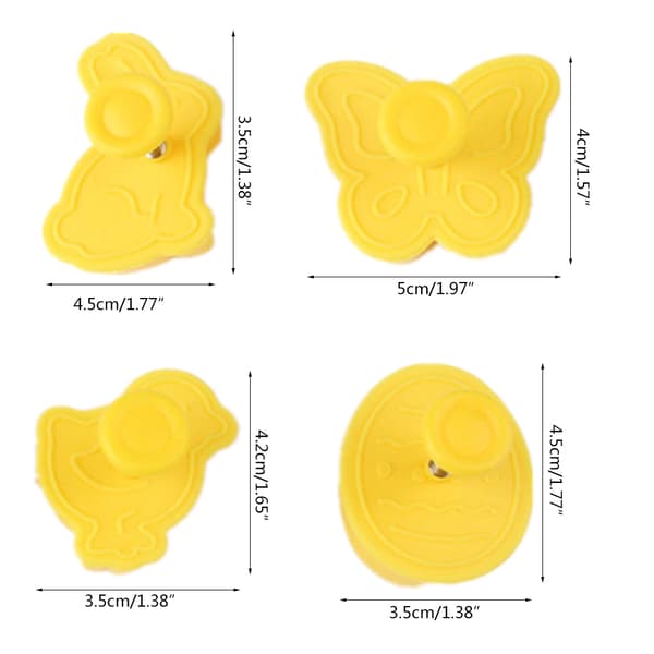 Påskehare Kylling Egg Fondant Kjeks Stempel DIY Kakeform Sjokolade Cookie Pudding Dekor