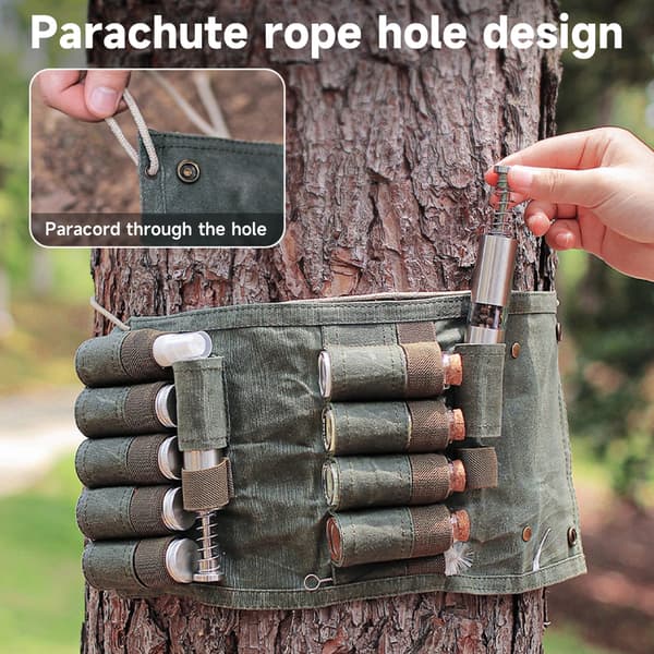 Kryddbehållare set kryddflaskor set camping picknick fiske grill Khaki
