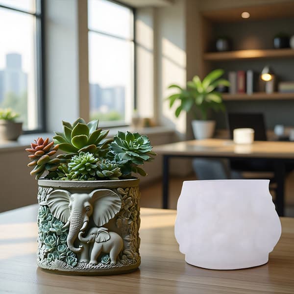 Silikonhartsformar Elefant Planter Design Heminredning Hantverksformar