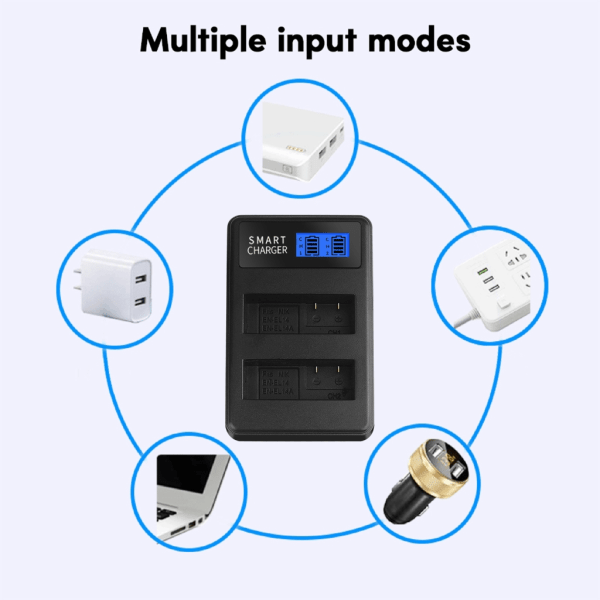 LCD USB EN-EL14 Ersättningsdubbelladdare för Nikon P7000 P7100 D3200 D3300 D5100 D5200 P7700 P7800 D3100 batterier