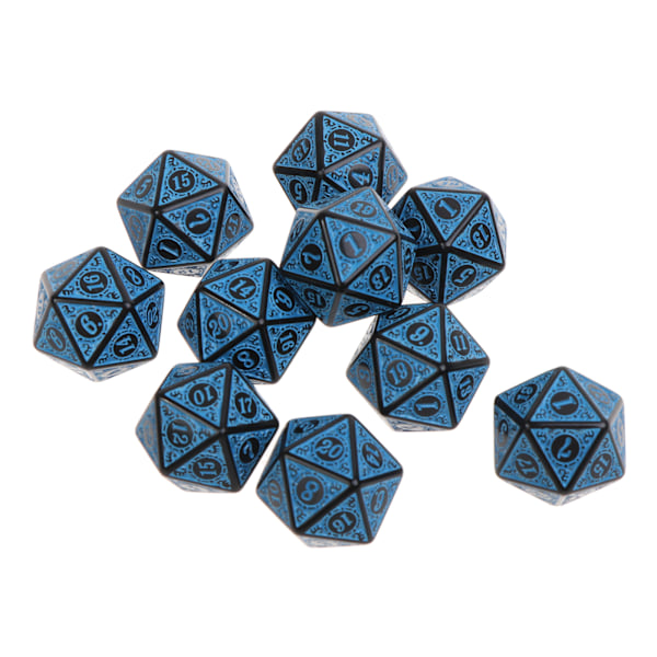 10 stk 20-sidet terning D20 spill RPG fest akryl spill terninger spillklubb Green