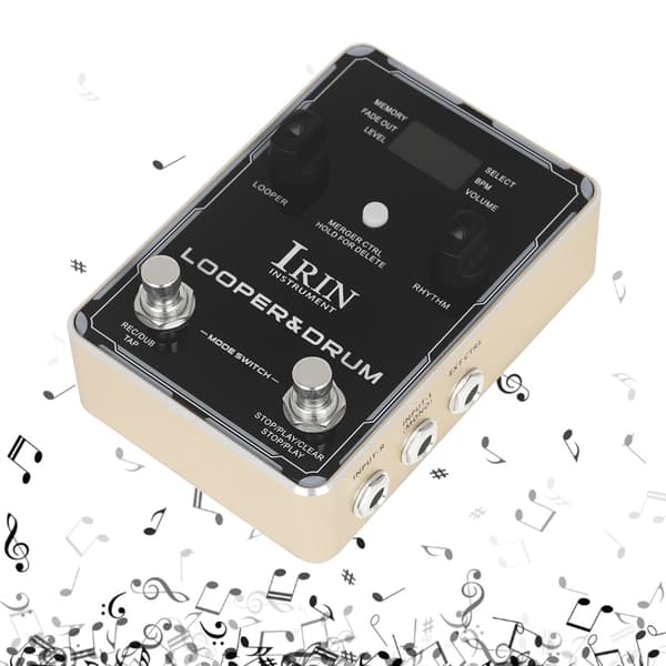 Looper Pedal Trummaskin Stereo Gitarr Loop Recorder Pedal med Skärm