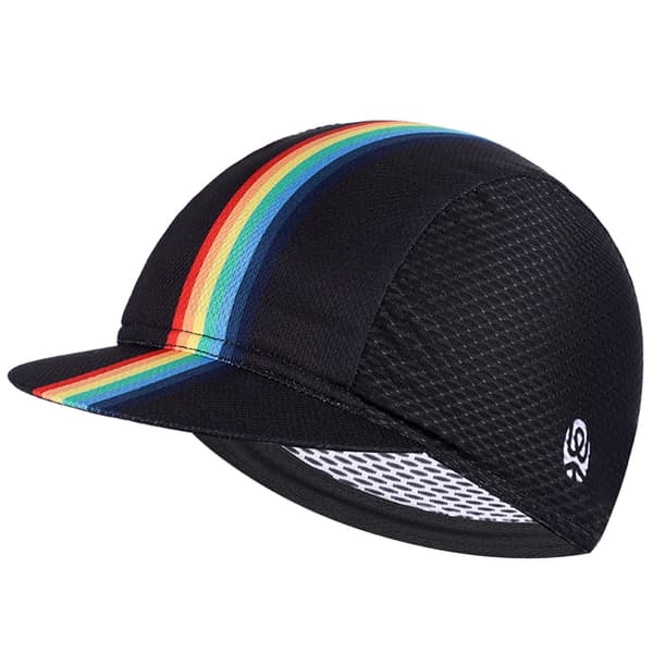 Cykelmössa Andningsbar Hjälm Foder Solskydd Mössa Cykelutrustning Rainbow white
