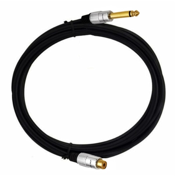 Ljudkabel 6,35 mm 1/4 TS Mono- Hane till RCA Hane till Hona sladd för Phono- Högtalarmixer Audio AUX- Adapterkontakt 0.3m