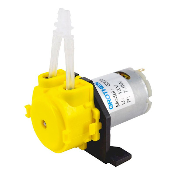 12V peristaltisk pumpe Lang levetid Væskedoseringspumpe Gadgetrekvisita for kjemisk biologi Praktisk liten gadget Yellow