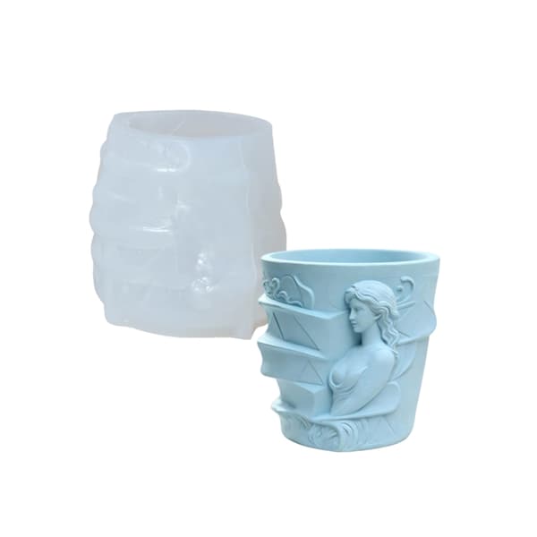 Beholder silikonform med gudinne-reliefffigurdesign