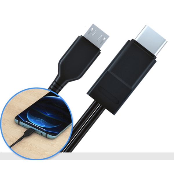 Multi Type-C till 2 Micro USB Laddsladd för smartphones surfplattor White
