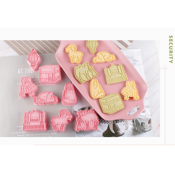 3D Eid Mubarak Plastkakeform Håndlaget DIY Kakekjeks Plastform